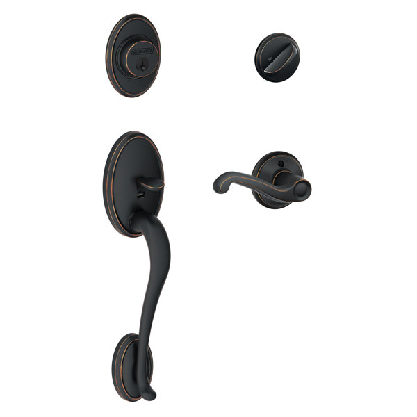 Schlage Wakefield Handleset with Deadbolt and Flair Door Lever and